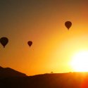Hot Air Ballooning At Sunset
